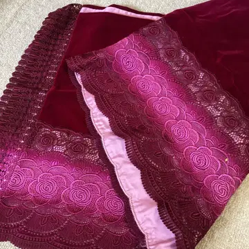 미사용품 레트로한 느낌의 벨벳과 레이스 숄 화려함을 더하는 상품