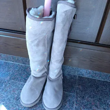 Ukala 베이지 리본 포함 어그 부츠