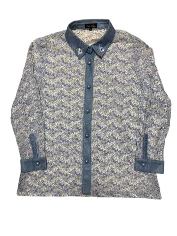 새상품급 Late Atelier 자수 긴팔 셔츠 여성용 L 사이즈