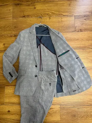 폴스미스 그레이 계열 체크 캐주얼 수트 셋업 M