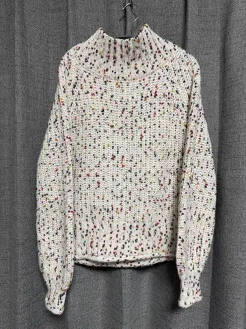 새상품급*BEAMS HEART*컬러 네프 니트 스웨터 화이트