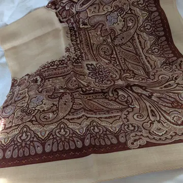 모 100% 페이즐리 무늬 스카프 일본제