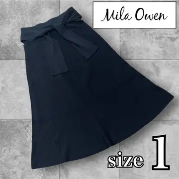 인기 상품 [ Mila Owen ] 니트 플레어 스커트 블랙 롱 스커트