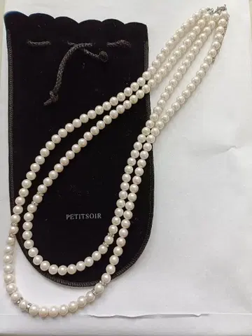 도쿄 소와르 화이트 펄 2연  목걸이 인조 펄