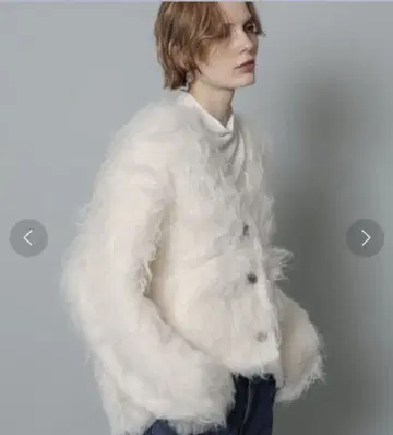 CADUNE 복슬복슬 가디건 화이트 샤기 가디건