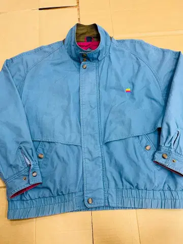 초레어 80s 90s 빈티지 Apple사 기업 블루종 자켓