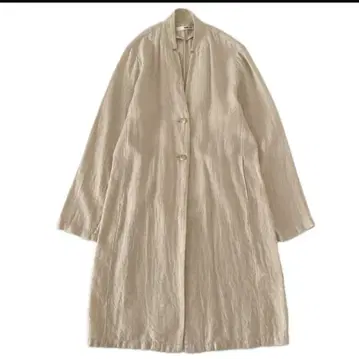 새상품급 evam eva 에붐에바 린넨 실크 라이트 롱 코트