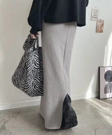 Futier land 니트 타이트 스커트 속기모