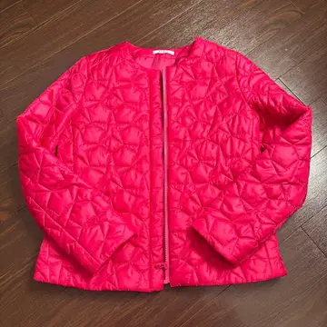 핑크 퀼팅 집업 패딩 자켓