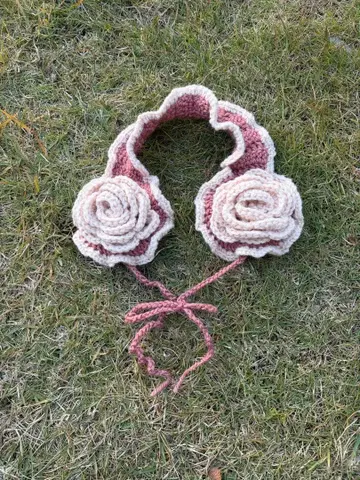 [ 핸드메이드 ] 귀마개 니트 귀도리 이어머프 꽃 살랑살랑