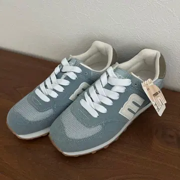 [ 새상품/택 포함 ] moz 레이스업 스니커즈 23.5cm 더스티 블루