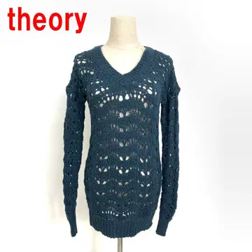 A7221 띠어리 긴팔 니트 스웨터 알파카 울 네이비 S