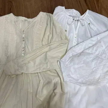 스튜디오 클립 미사용 내추럴 바이 클립 원피스 세트 화이트