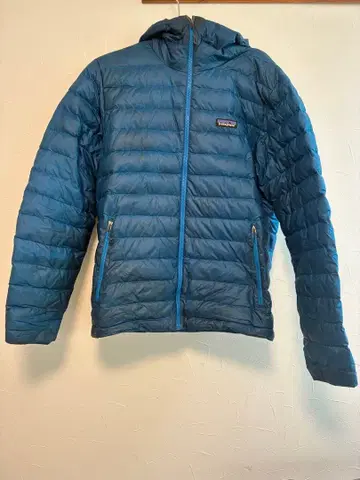 patagonia 후드 부착 다운 자켓 M 블루 그린