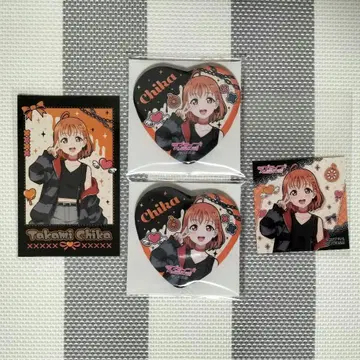 타카미 치카 하트 캔뱃지 카드 스티커 러브 라이브 선샤인
