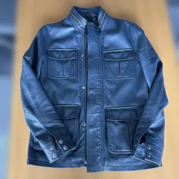 가죽 자켓 네이비 컬러 양가죽 L 사이즈 M65 타입 W 지퍼