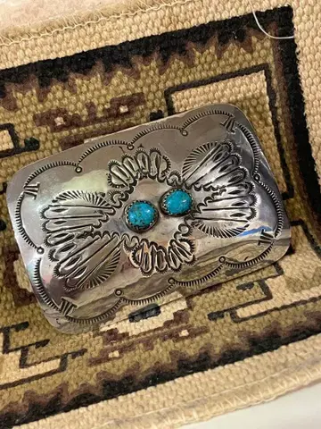 터콰이즈 장식 스털링 실버 벨트 버클