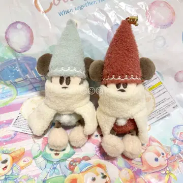 릴린린 인형 배지 스카이블루 빨간색 2개