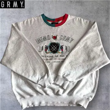 GRMY 엠블럼 자수 맨투맨 그레이 스트릿 XXL 속기모