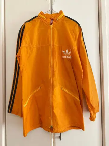 vintage adidas 나일론 자켓 후드 오렌지 구제 의류