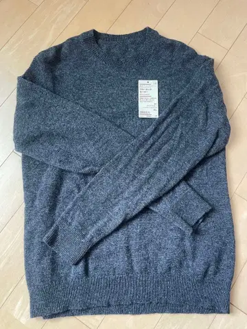 무인양품 크루넥 스웨터 XL 차콜 그레이