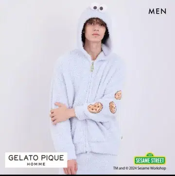 레어 남성용 사이즈! 젤라또피케 쿠키 몬스터 (상하의 세트)