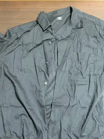 블랙 긴팔 셔츠 버튼 포함 ( 사이즈 XL )