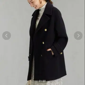 그린 라벨 릴랙싱 골드 버튼 P 코트 네이비