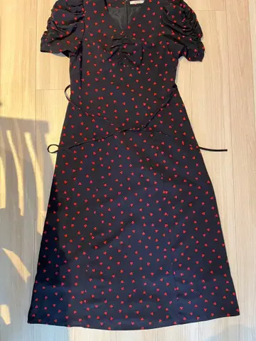 SNIDEL 네이비 하트 무늬 원피스