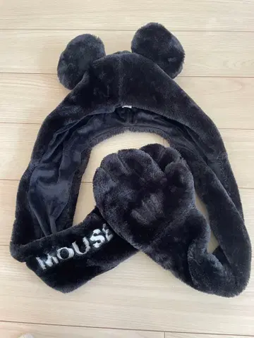 디즈니 미키 귀 머플러 캡 장갑 포함