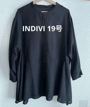 INDIVI 블랙 플레어 셔츠 19