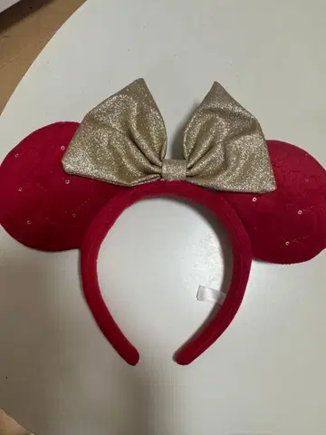 디즈니 머리띠 골드 리본