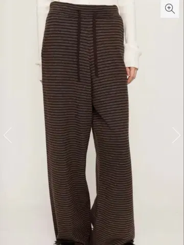 브라운 스트라이프 와이드 팬츠
