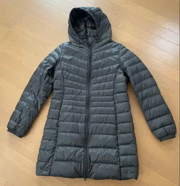 UNIQLO 후드 부착 롱 다운 자켓 카키