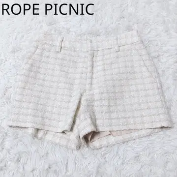로페피크닉 팬츠 트위드 라메 페미닌 캐주얼 베이지 36