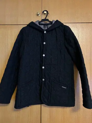 후드 부착 퀼팅 자켓 40 그레이