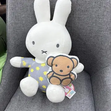 미피 곰돌이  봉제 인형 별 패턴 의류 포함 36cm