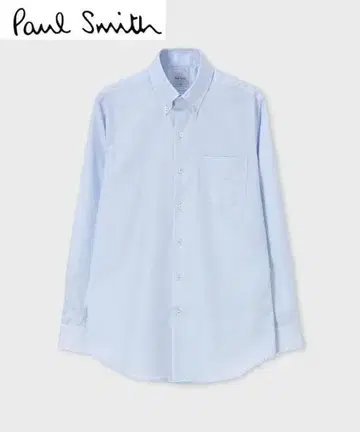 폴스미스 헤링본 버튼 다운 드레스 셔츠 라이트 블루 M 사이즈