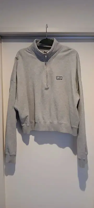 X-girl 그레이 하프 지퍼 트레이닝복