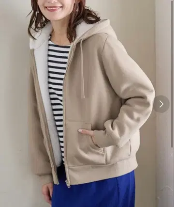 허니즈 보아 안감 지퍼 후드티