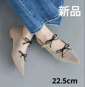 [ 새상품 ] EVOL 더블 리본 소프트 포인티드 펌프스 22.5cm