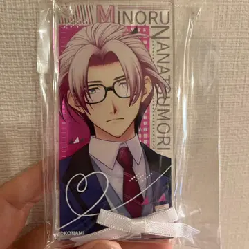 나나츠모리 미노루 리본 타이 아크릴 플레이트 키체인 미개봉