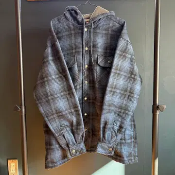 Dickies 체크 무늬 후드 부착 자켓