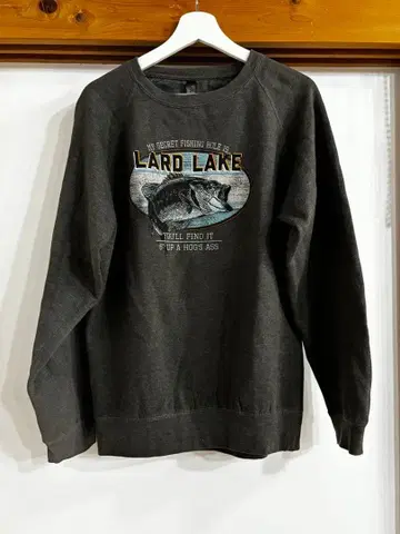 구제 의류 맨투맨 물고기 애니멀 로고