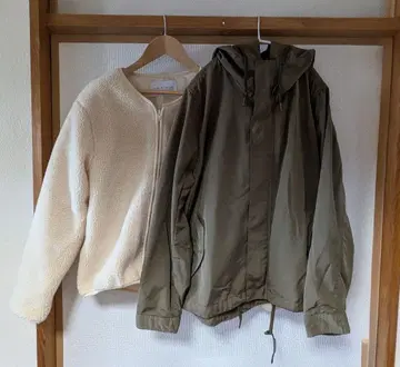 유나이티드 애로우즈 플리스 안감 부착 올리브색 자켓