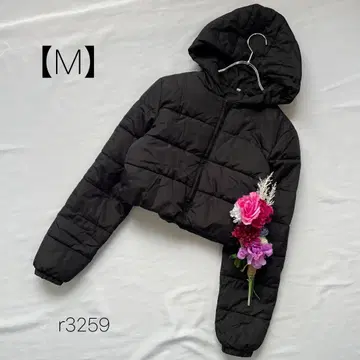 쉬인 숏 기장 다운 자켓 Y2K 아우터 블랙 [ M ]