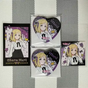 오하라 마리 하트 캔뱃지 비주얼 카드 스티커 러브 라이브 선샤인