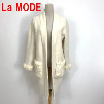 A7225 라모드 롱 가디건 폴리에스테르 퍼 화이트 M