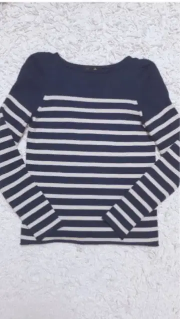 드로어 Drawer 캐시미어 울 퍼프 슬리브 니트 보더 S