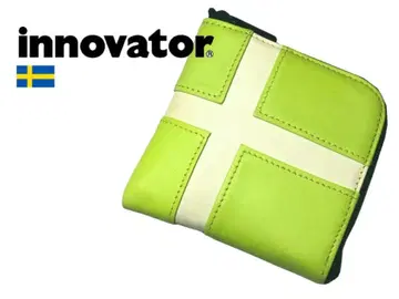 innovator 소가죽 지퍼 지갑 컴팩트 가죽 그린